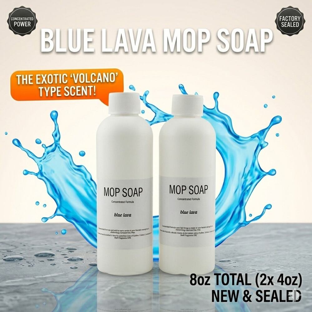 Blue Lava Mop Soap Concentrated Floor Cleaner 4oz Set of 2 Volcano Type Scent